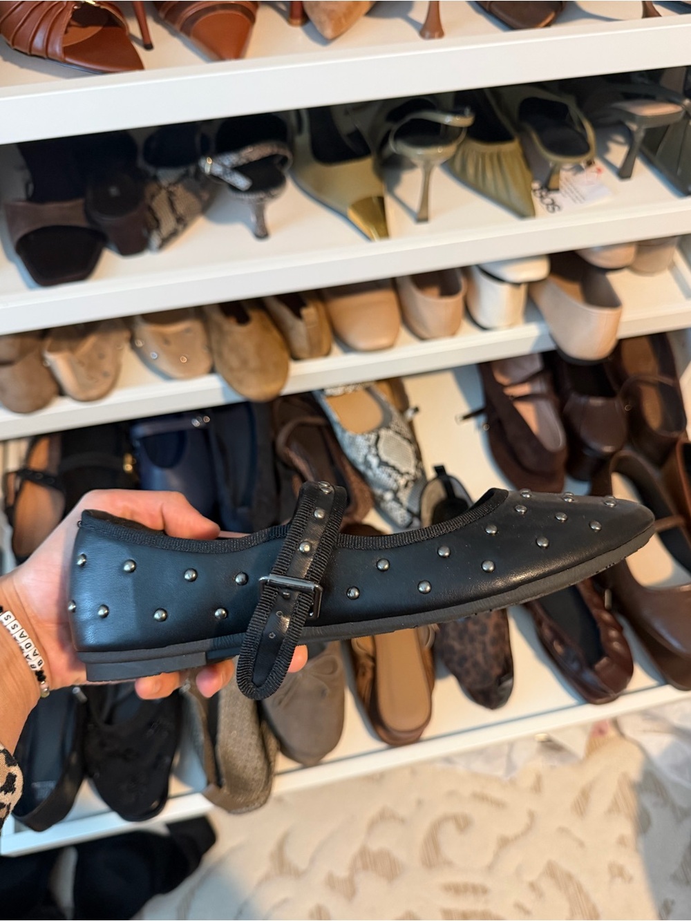 Studded Black Mary Jane Flats - Picture 5 of 5